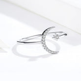 Open Moon & Star Ring